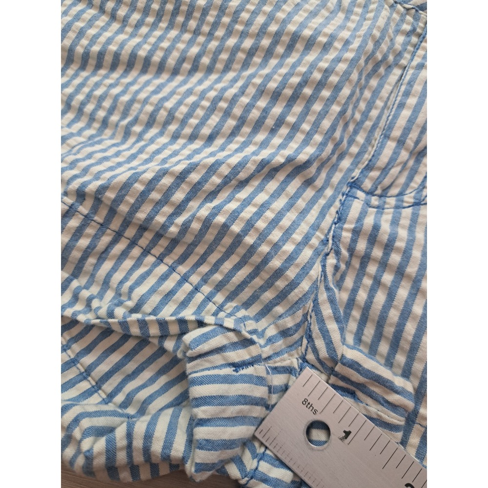 Forever 21 Y2K I Love H81 Blue White Striped Seersucker Shorts SZ 26 (waist 28") - Picture 6 of 7